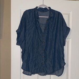 Casual Blue Button-Up Shirt